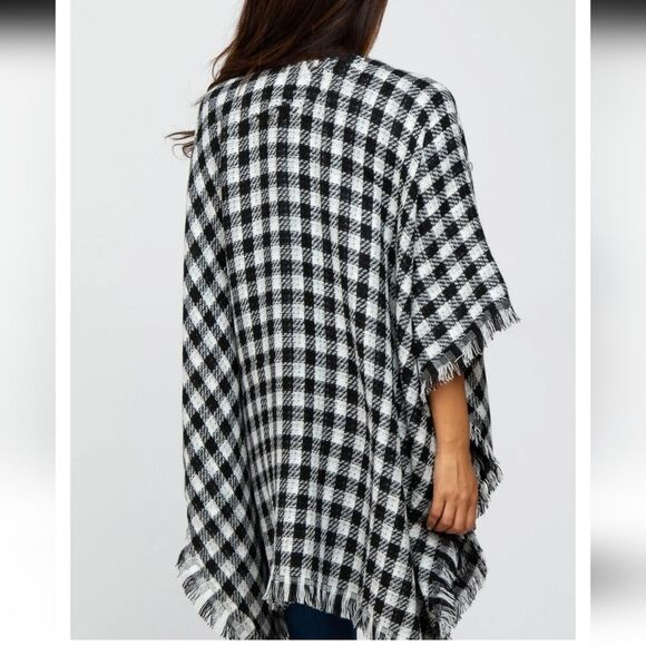 NWT Styline Houndstooth Poncho Shaw Wrap - Picture 3 of 12